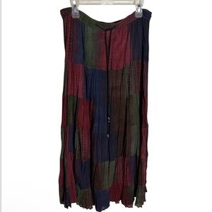 Vintage 90s Styleworks cotton tie dye hippie boho pleated skirt size Small